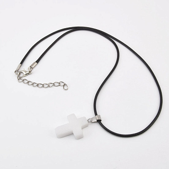 Підвіска на шнурку, Натур. камінь Нефрит білий (POD-058260)