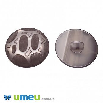 Гудзик пластиковий на ніжці тонований Круглий, 34 мм, Пудровий темний (PUG-046262)