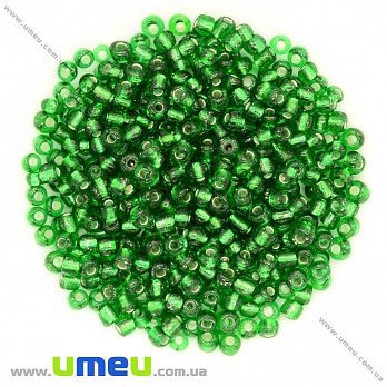Бісер китайський великий, 6/0, Зелений блискучий, 4 мм (BIS-009026)