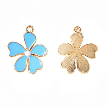 Підвіска метал. Квітка блакитна, 22х18 мм, Золото (POD-053818)
