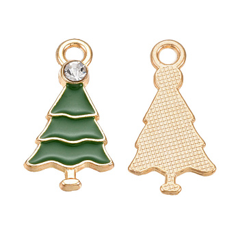 Підвіска метал. Ялинка зелена, 21х11 мм, Золото (POD-053640)