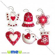 Набір з фетру для створення 6 іграшок, Ялинкові іграшки ФН-57, 6х7 см (FLT-034843)