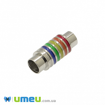 Замок магнитный для вклеивания шнура, Темное серебро, 22х9 мм (ZAM-042720)