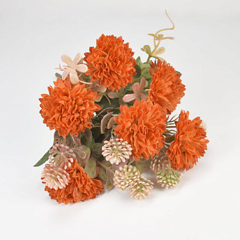 Букет хризантем с одуванчиками, 29 см, Оранжевый (DIF-057749)
