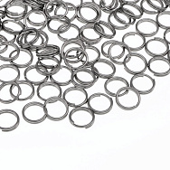 Колечка подвійні з нерж. сталі, 7 мм, 0,7 мм, Темне срібло (STL-060423)