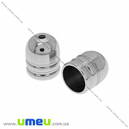 Ковпачок з нержавіючої сталі, 7х6 мм, Темне срібло (STL-033232)