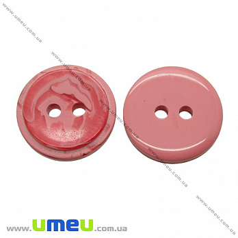 Пуговица пластиковая Круглая, 18 мм, Красная (PUG-021380)