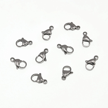 Замки-карабіни з нержавіючої сталі, 13х8 мм, Темне срібло (STL-056999)