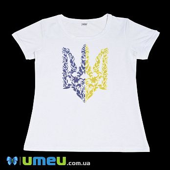 Футболка жіноча з принтом під вишивку Ф17, Розмір M, Біла (UPK-048185)