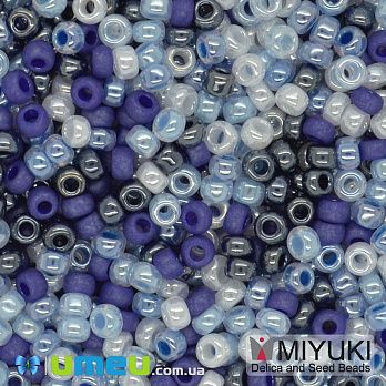 Бисер японский Miyuki круглый RR 11/0 №MIX80, Микс синий (BIS-045558)