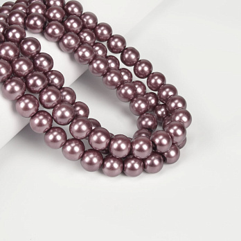 Намистини скляні Перли, 12 мм, Коричневі, Круглі (BUS-056694)