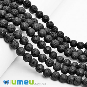 Намистини Лава, Натур. камінь, 8,5 мм, Круглі (BUS-049688)