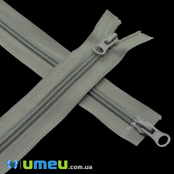 Молния спиральная разъемная (2 бегунка) 110 см, Тип 7, Серая (ZIP-045182)