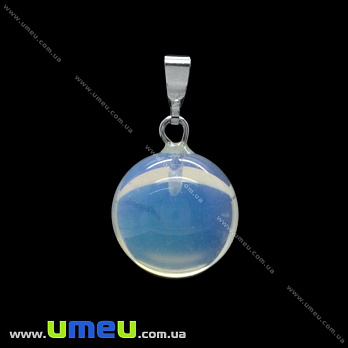 Подвеска Шар из натурального камня, Опалит (Лунный камень), 25х14 мм (POD-009293)