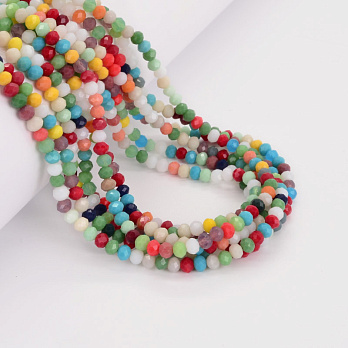 Намистини ронделі, 4х3 мм, Мікс різнокольоровий (BUS-052189)