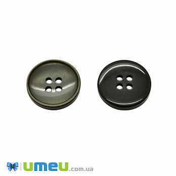 Гудзик пластиковий Круглий, 20 мм, Хакі темний (PUG-046644)