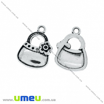 Підвіска метал. Сумочка, 20х14 мм, Античне срібло (POD-007284)