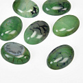 Кабошон нат. камінь Агат Кракле зелений, Овал, 25х18 мм (KAB-059211)