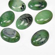 Кабошон нат. камінь Агат Кракле зелений, Овал, 25х18 мм (KAB-059211)