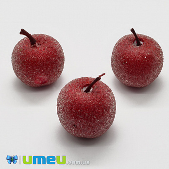 Яблуко велике в цукрі УЦЕНКА, 35х30 мм, Червоне (DIF-040340)