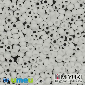 Бісер японський Miyuki круглий RR 8/0 №402F, Білий матовий (BIS-045944)