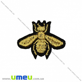 Термоаплікація Бджілка, 3х2,5 см, Золотиста (APL-029976)