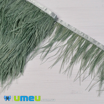 Пір'я страуса на стрічці, 8-10 см, Смарагдові (PER-040297)