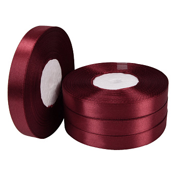 Атласна стрічка, 12 мм, Червона темна (LEN-052735)