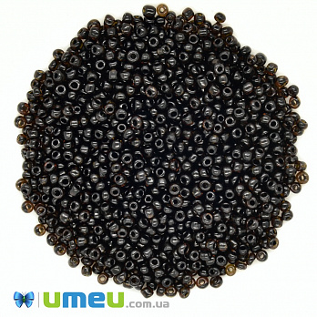Бісер китайський середній, 8/0, Коричневий темний прозорий, 3 мм (BIS-037658)