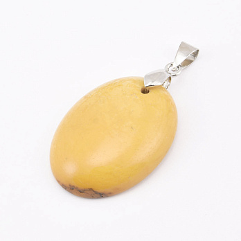 Підвіска Овал, Натур. камінь Мукаїт, 30х22 мм (POD-058731)