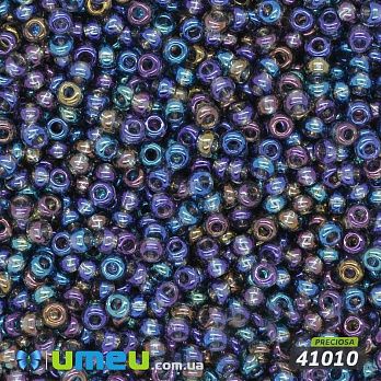 Бісер чеський №756 / 41010, Сіро-синій, Прозорий райдужний, 10/0 (BIS-036584)