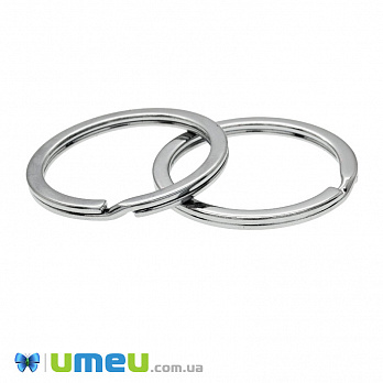 Кольцо для ключей плоское, Темное серебро, 30 мм (OSN-047993)