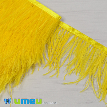 Пір'я страуса на стрічці, 8-10 см, Жовті (PER-040283)