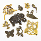Набір підвісок метал. Тварини, Антична бронза і золото (POD-060741)