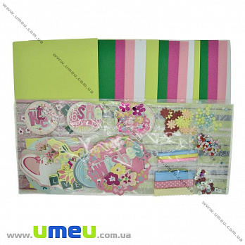 Набір скрапбукінгу для виготовлення 15-ти великих листівок з конвертами (DIF-032799)