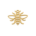Подвеска из нержавеющей стали Пчела, 18,5х15 мм, Золото, 1 шт (STL-051906)