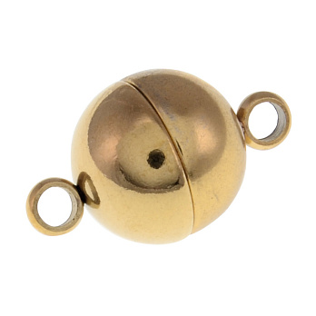Замок магнитный из нерж. стали круглый, 16,5х10 мм, Золото (STL-055644)