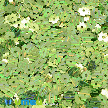 Паєтки Індія квіти плоскі, 5 мм, Салатові АВ (PAI-037839)