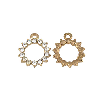 Подвеска метал. Круглая со стразами, 17х14 мм, Золото (POD-054996)