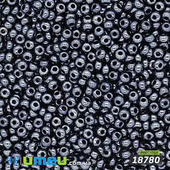 Бісер чеський №569 / 18780, Мокрий асфальт, Перламутровий, 10/0 (BIS-019629)