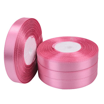 Атласна стрічка, 12 мм, Рожева (LEN-052741)
