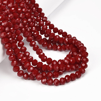 Бусины рондели, 6х5 мм, Красные темные (BUS-057096)