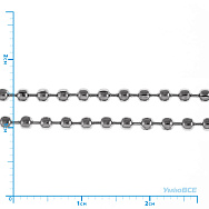 Ланцюг з кульками 2,4 мм з нержавіючої сталі, Темне срібло, 1 м (ZEP-004384)