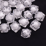 Бусины для сумок ОПТ Акриловые, Куб граненый, 12х11 мм, Белые (BUS-056155)