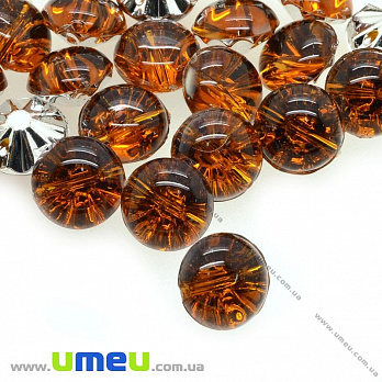 Гудзик пластиковий на полуніжці Круглий, 13 мм, Коричневий (PUG-012827)