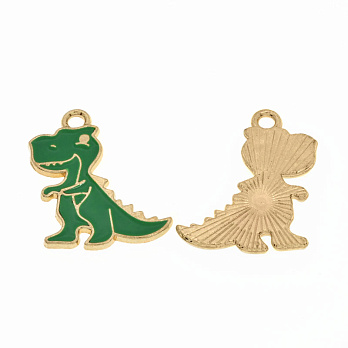 Підвіска метал. Динозавр зелений, 24х18 мм, Золото (POD-054693)