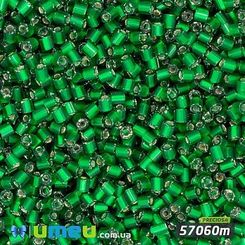 Бісер чеський Рубка 11/0, №57060m, Зелений блискучий (BIS-044047)