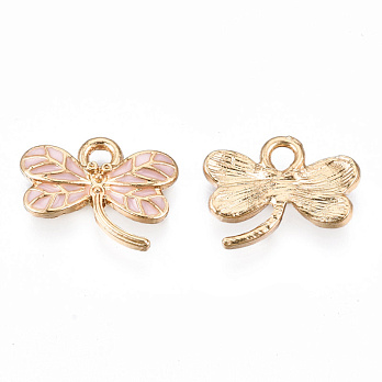 Підвіска метал. Стрекоза рожева, 16х11 мм, Золото (POD-053883)