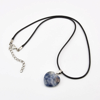 Підвіска на шнурку, Натур. камінь Содаліт (POD-058253)