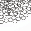 Колечки двойные из нерж. стали, 7 мм, 0,6 мм, Темное серебро (STL-060422)